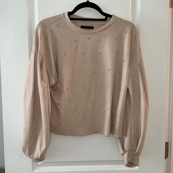 Mustard Seed Tops - Studded suede sweatshirt